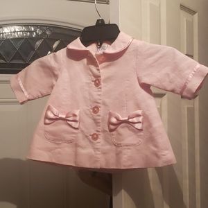 Vintage Girl's Pink Button-up Jacket 0 to 3 months